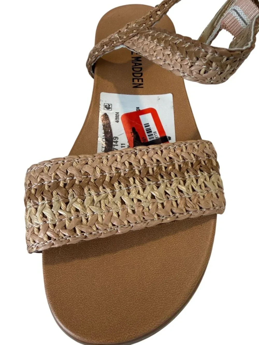 Steve Madden Lyza Tan Raffia Flats Sandals Toddler Size 11 NWT
